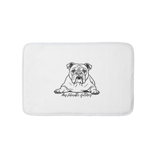 Adorable Bulldog Bath Mat (Front)
