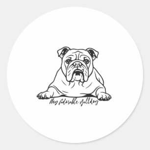 Adorable Bulldog Classic Round Sticker