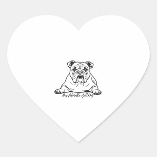 Adorable Bulldog Heart Sticker