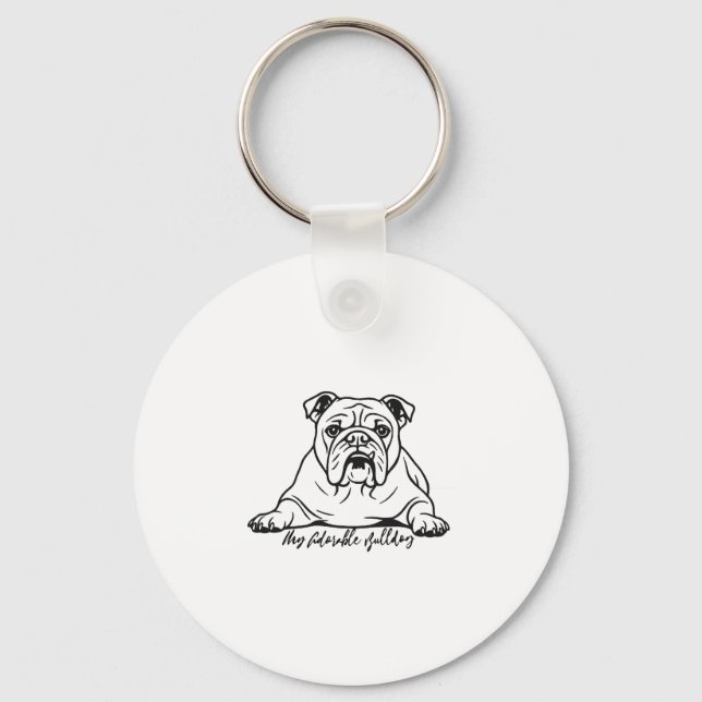 Adorable Bulldog Key Ring (Front)