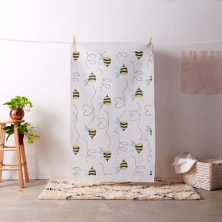 Adorable Bumble Bee Pattern Fabric