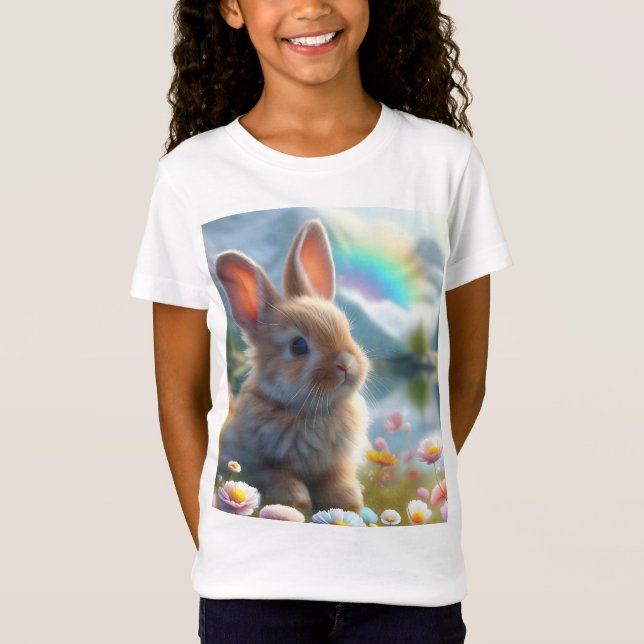 Adorable Bunny at an Enchanted Lake T-Shirt (Front)