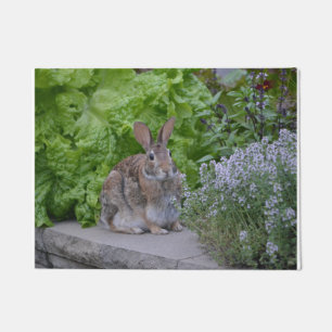 Adorable Bunny In The Garden Doormat