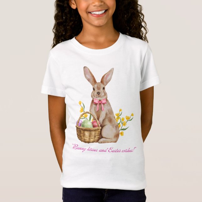 "Adorable Bunny Kisses Easter T-Shirt" T-Shirt (Front)