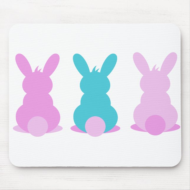Adorable bunny mouse pad in pastel colours (Front)