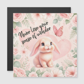 Adorable Bunny 'n Butterfly Magnet