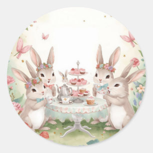 Adorable Bunny Tea Party Favour & Envelope Sticker