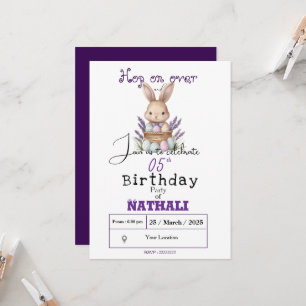 Adorable Bunny-Themed Birthday Invitation