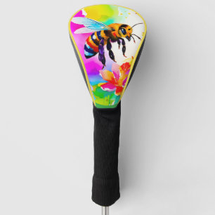 Adorable Busy Bee Watercolor Golf Head Cover