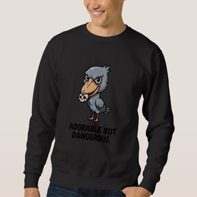 Adorable But Dangerous Shoebill Stork Kawaii Anime Sweatshirt (Front)