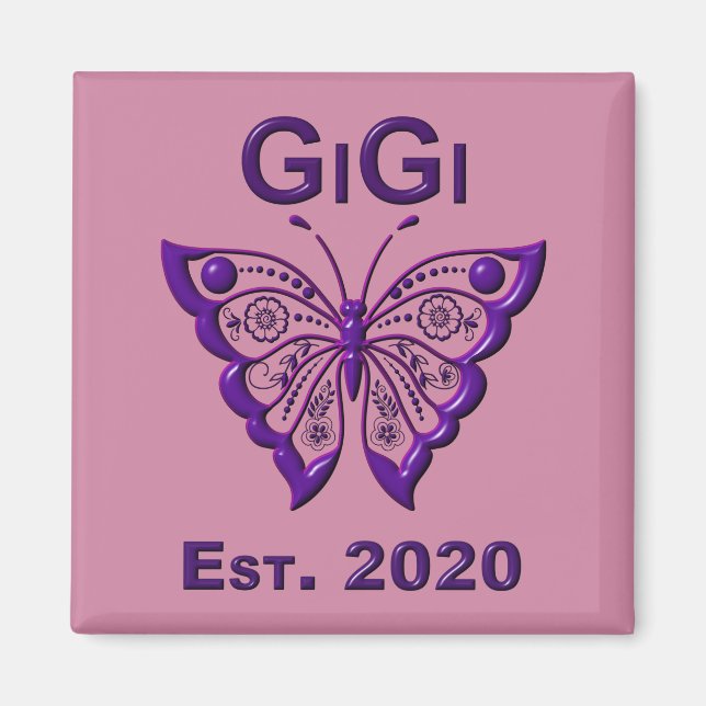 Adorable Butterfly Gigi “Est 2020” Magnet (Front)