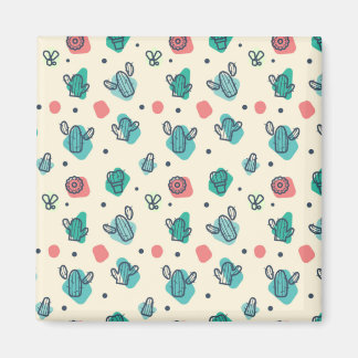 Adorable Cactus Pattern Magnet