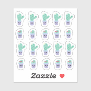 Adorable Cactus Pots Cartoon Funny