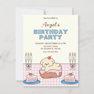 Adorable cake birthday invitation
