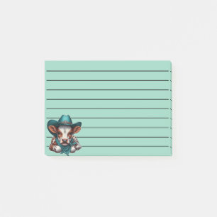 Adorable Calf in Cowboy Hat and Bandanna Post-it Notes