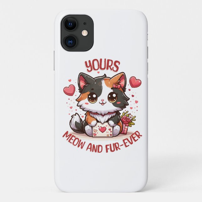 Adorable Calico Cat Valentine's Day  Case-Mate iPhone Case (Back)