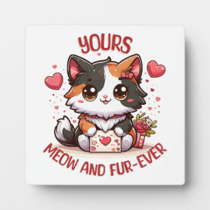 Adorable Calico Cat Valentine's Day  Plaque