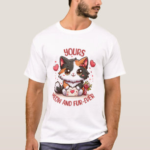 Adorable Calico Cat Valentine's Day T-Shirt
