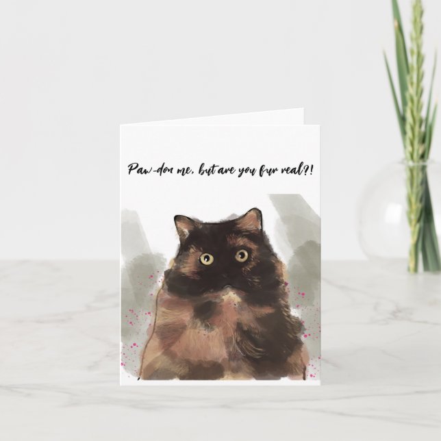 Adorable Calico Kitty Card (Front)