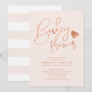 Adorable Calligraphy Girl Baby Shower Invitation