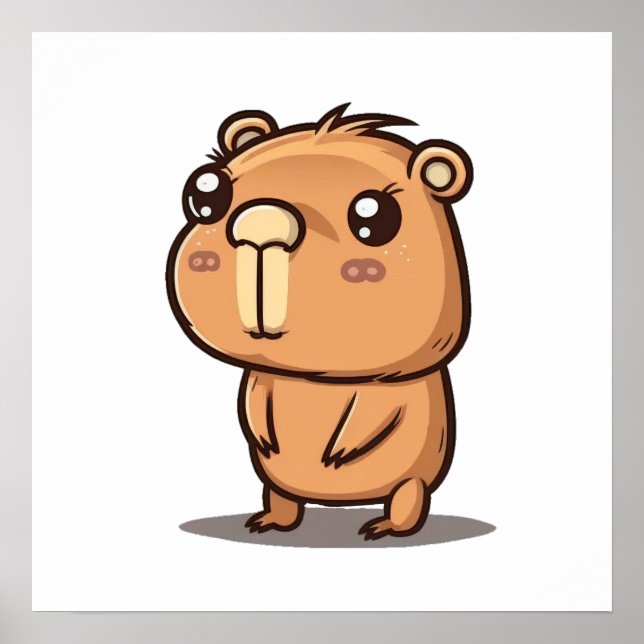 Adorable capybara drawing poster (Front)