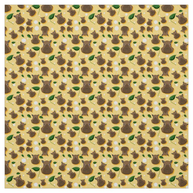 Adorable Capybara Fabric (Swatch)