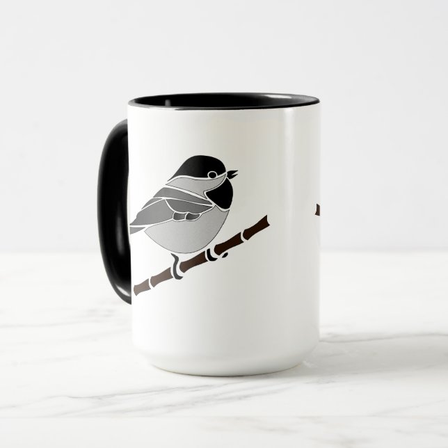 Adorable Carolina Chickadee Cartoon Mug (Front Left)