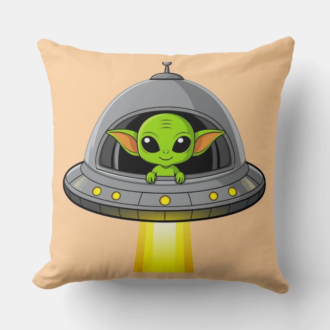 Adorable Cartoon Alien Cushion (Front)