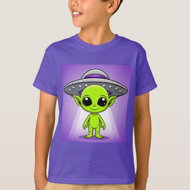 Adorable Cartoon Alien T-Shirt (Front)