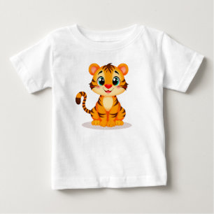 Adorable Cartoon Baby Tiger T-Shirt