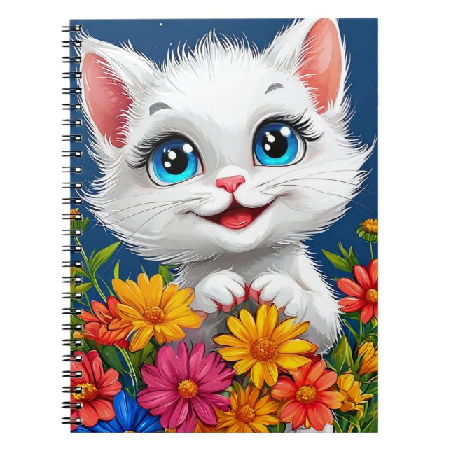 Adorable cartoon cat notebook (Front)