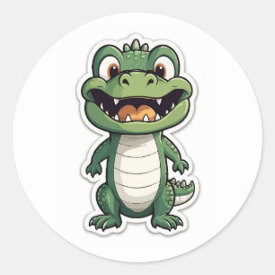 Adorable Cartoon Crocodile Sticker - Cute Reptile