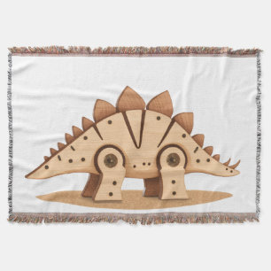 Adorable Cartoon Dinosaur Decorative Plaid Throw Blanket
