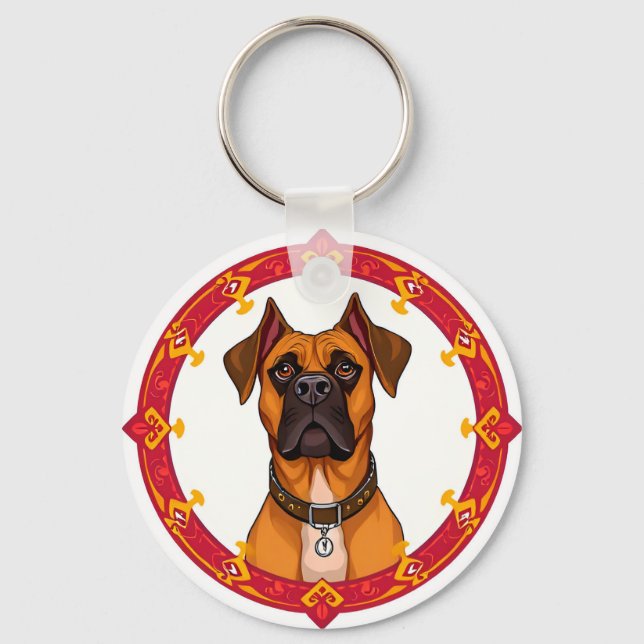 Adorable Cartoon Dog Key Ring (Front)