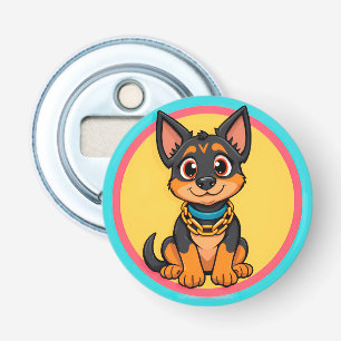 Adorable Cartoon Dog Smiling Cheerfully Bottle Opener