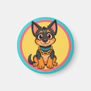 Adorable Cartoon Dog Smiling Cheerfully Magnet