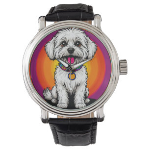 Adorable Cartoon Dog Wearing a Chain Watch