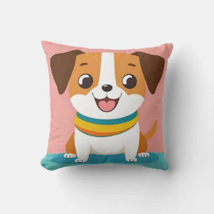 Adorable Cartoon Dog With Cheery Expression Cushion