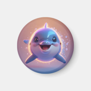 Adorable Cartoon Dolphin Magnet