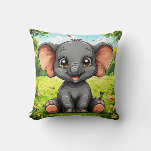 Adorable Cartoon Elephant Cushion