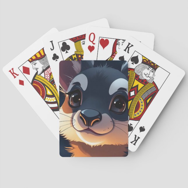 Adorable Cartoon Fox Playing Cards (Back)