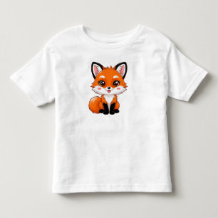 Adorable Cartoon Fox With Big Eyes Toddler T-Shirt