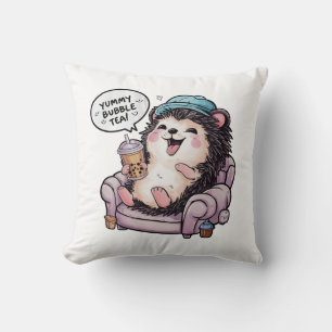 Adorable Cartoon Hedgehog: Cozy, Kawaii Vibes Cushion