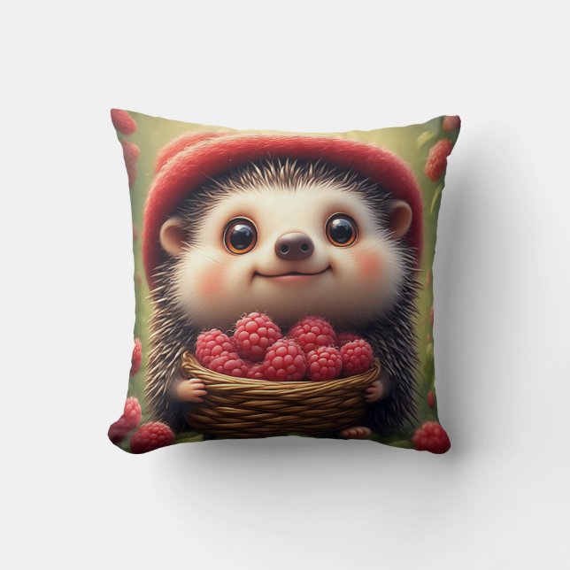 Adorable Cartoon Hedgehog Cushion (Front)