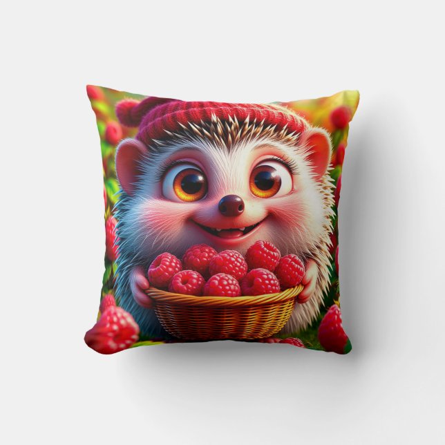 Adorable Cartoon Hedgehog Cushion (Front)