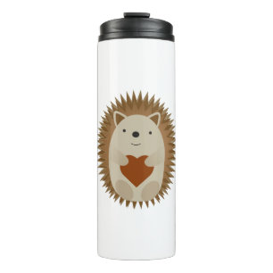 Adorable Cartoon Hedgehog Holding a Heart Thermal Tumbler