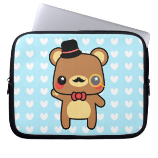 Adorable Cartoon Kawaii Bear Moustache Laptop Bag