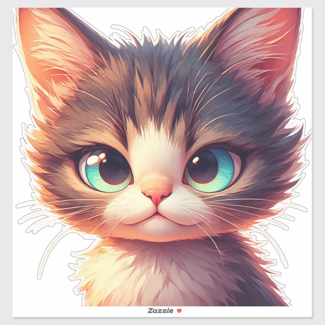 Adorable Cartoon Kitten With Big Eyes (Sheet)
