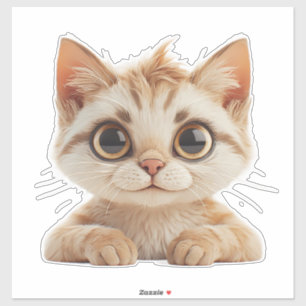 Adorable Cartoon Kitten With Big Eyes