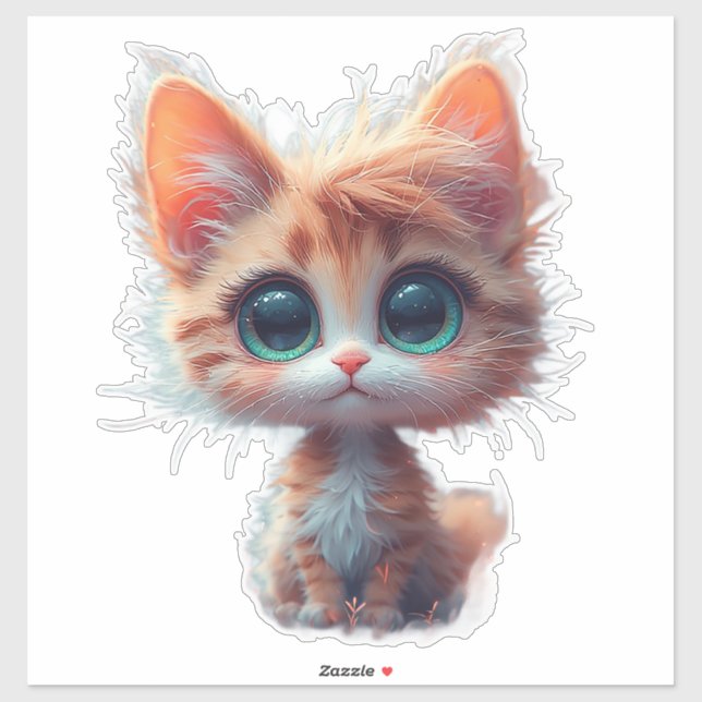 Adorable Cartoon Kitten With Big Eyes (Sheet)